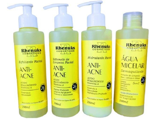 Kit Tratamento Facial Para Cravos E Espinhas 4 Itens Rhenuks