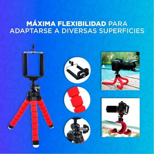 Imagen 5 de 10 de Soporte Tripode Araña Flexible Porta Celular Camara De Fotos