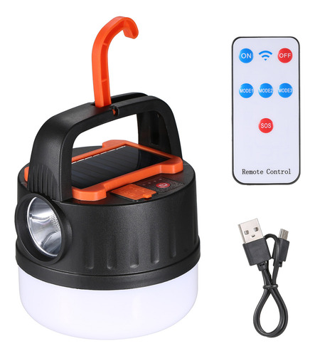 // Lámpara Camping Solar Led Recargable Colgante Emergencia