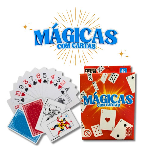 Mágica Com Cartas Jogo Baralho 56 Cartas Mágico Profissional