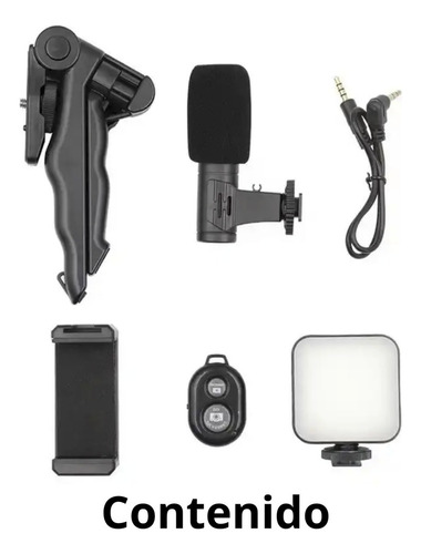 Kit Vlog Celular Vlog For iPhone Tripie Luz Y Microfono