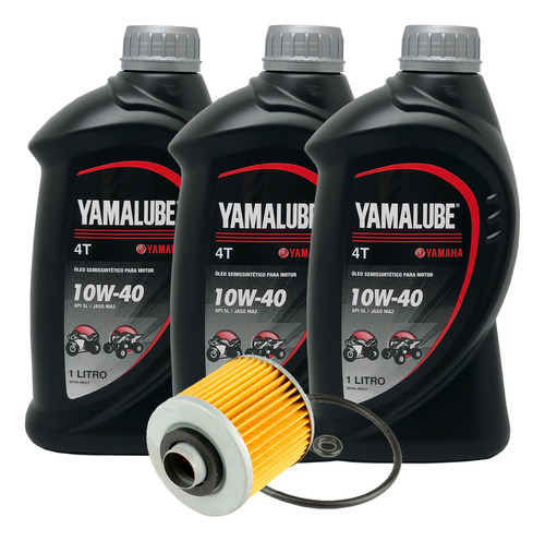 Kit Filtro De Óleo P/yamaha Xt 660r E 3 Lts Yamalube 10w40