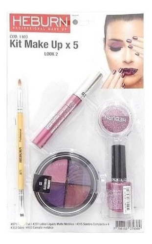 Heburn Set De Maquillaje Profesional Ojos Labios Uñas 1103 2