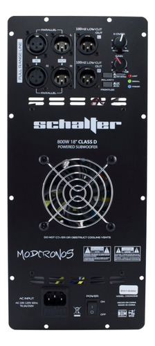 Modulo Amplificado Para Subwoofer 18 Profesional 800w Rms Color Negro