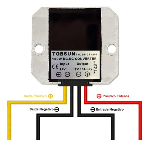 Conversor Regulador Tensão 24v~12v 120w 10a Dc/dc Step-down