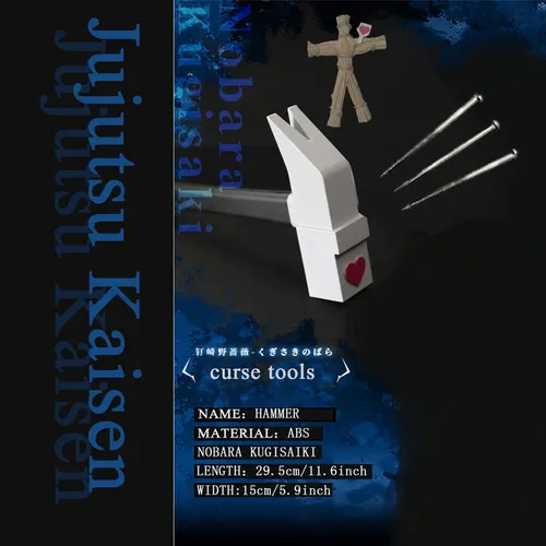Jujutsu Kaisen Kugisaki Nobara Cosplay Weapon Resin Hammer W