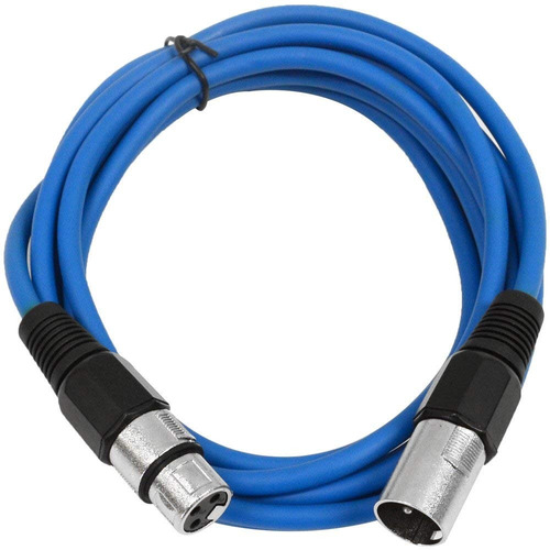 Seismic Audio - Saxlx-10 - 10' Blue Xlr Macho A Hembra De Xl