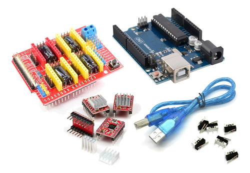 Kit Cnc Uno R3 16u2 + Usb + Shield + 4 A4988 + 6 Final Nodo