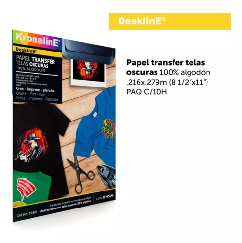 Papel Transfer Inkjet Para Camisetas Obscuras 10hj Kronaline