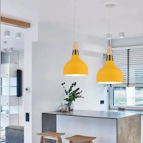 Lámpara Colgante Moderna E27 Para Sala Blanca Amarillo | MercadoLibre