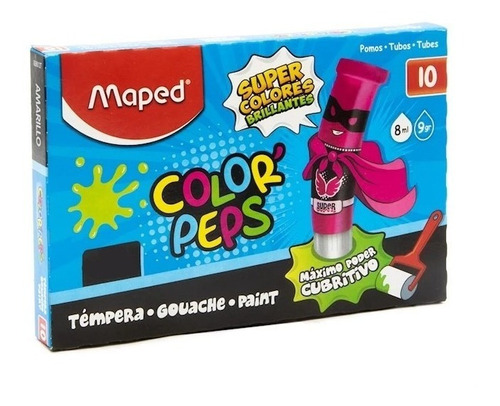 Tempera Maped Color Peps Lavable 8ml X 10 Pomos Mismo Color