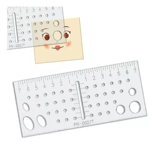 Régua Stencil Rosto De Boneca 50 Modelos Olhos Cílios Boca