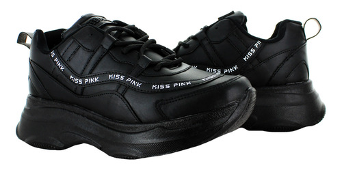 Imagen 6 de 8 de Miss Pink Tenis Casual Negro Para Mujer 80188