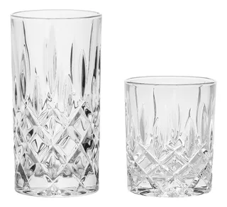 Juego De 12 Vasos De Vidrio Cortado Cristal Eternal Stovmex