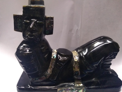 Chac Mool De Obsidiana Artesania Prehispanica Mexicana Rep 