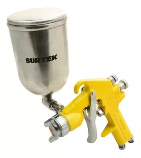 Pistola Para Pintar De Gravedad Vaso Giratorio 400ml Surtek Color Amarillo