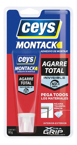 Adhesivo Montaje Agarre Total Invisible 80 Gr Ceys