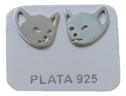 Par Aros Aritos Gato Gatito Plata 925 Cat Cachorro Michi