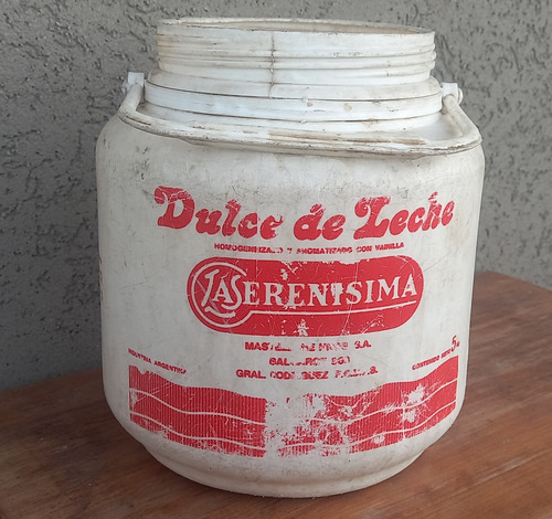 Antiguo Frasco Plastico Dulce De Leche La Serenisima 5kg. (Usado)