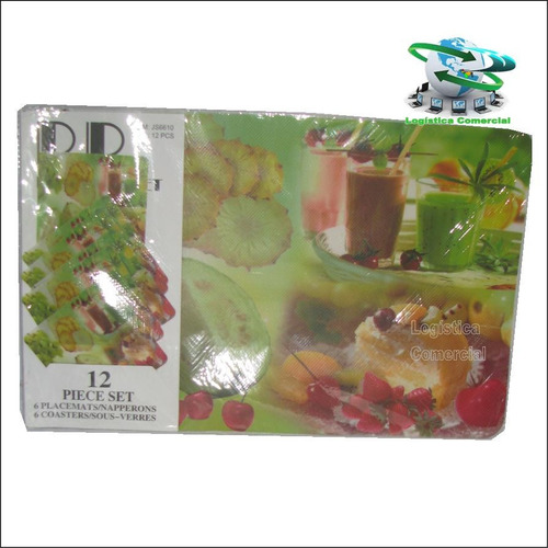Juego De 6 Manteles Individuales + 6 Posa Vasos Cocina Hogar