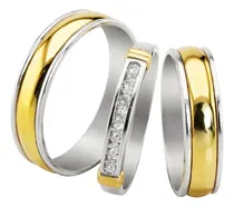 Comprar Alianzas Oro Y Plata 950 Casamiento Cintillo Boda Combo 4 