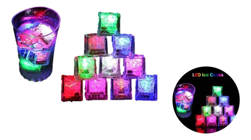  Hielos Led Con Luces 12 Unidades / Fiesta Fluor