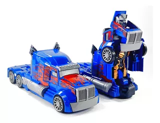 Transformer Auto Robot Camion Convertible Luz Sonido A Pilas Color Azul Personaje Optimus Prime