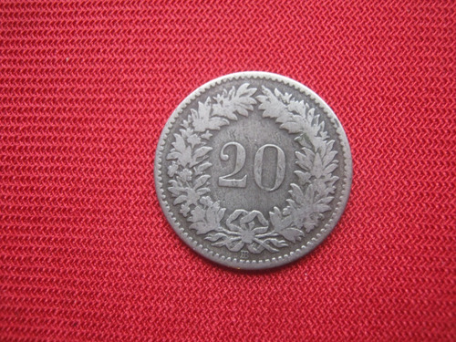 Suiza 20 Rappen 1850 Plata 