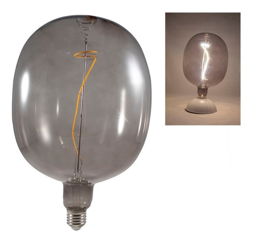 Foco Led Edison Vintage Ornamental 4w Gigante Gris