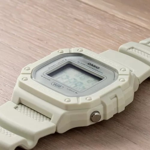 Reloj Casio W218hc Blanco Alarma Cronometro Luz Led Unisex