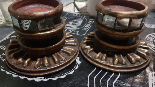 Imagen 2 de 9 de Antiguo Porta Velas Madera Y Velas Peppa Perú Artesanal 34cm