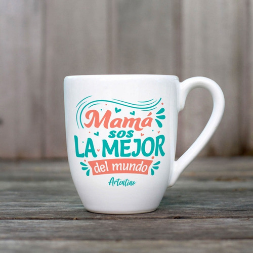 Imagen 5 de 9 de 6 Taza Jarro Cerámica Cuchara Frase Regalo Mamá Día Madre