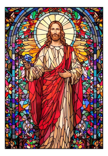 T Kit De Pintura De Diamante 5d Vidrieras Jesucristo,