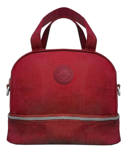 Bolsa Lancheira Termica Semi Impermeavel Necessaire Compacta Cor Vermelho