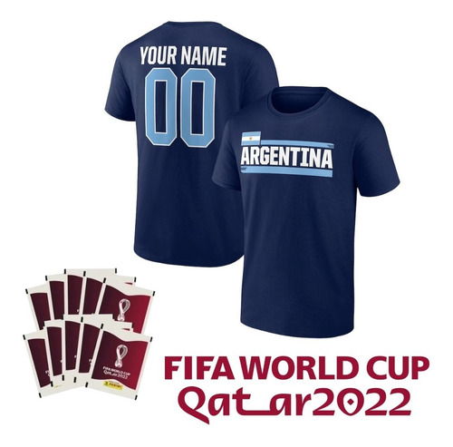 Pack 10 Sobres Álbum Mundial Qatar 2022  + Polera Argentina