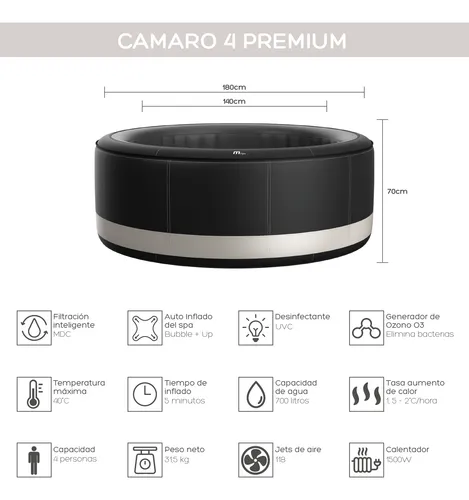 Spa Inflable Camaro Premium Para 4 Personas Mspa