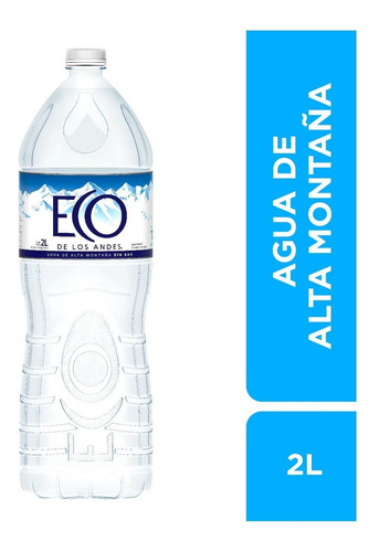 Agua mineral Eco de los Andes sin gas botella 2 L  