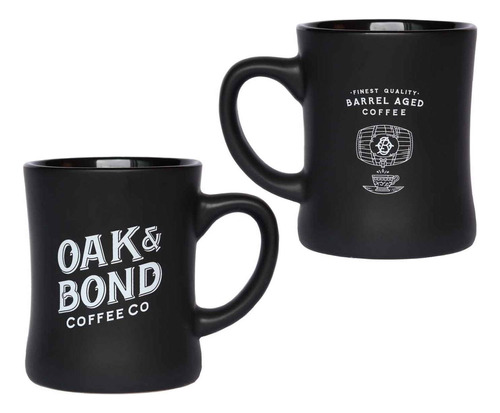 Oak & Bond Taza De Caf De Cermica Negra Mate, Taza De Caf En
