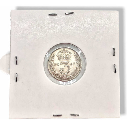 Moneda Plata Gran Bretaña 3 Pences 1925 Ley 0.500 George V (Usado)