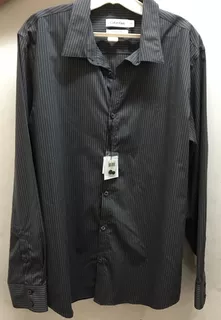 Camisa Negra De Rayas Calvin Klein Talla L Para Hombre 