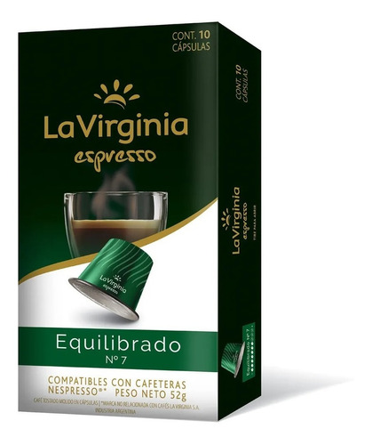 Cápsulas X10 Café La Virginia Equilibrado - Para Nespresso