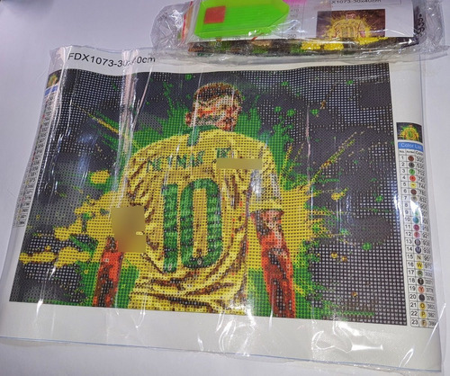 Pintura Com Diamantes - Diy 5d Strass - Neymar - 40x30 Cm