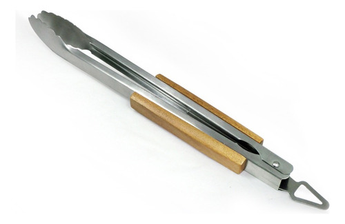 Pinza Para Asado Acero Inoxidable Mango Madera. 46cm