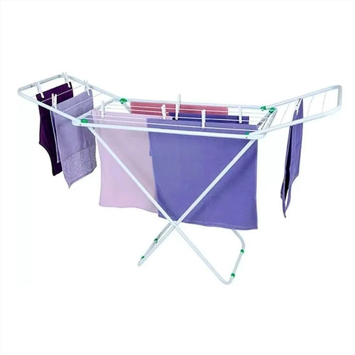 Tendedero De Pie Extensible Plegable Mor Acero 8 Mts Ropa