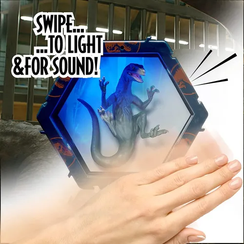 Figura Iluminada Con Sonidos Del Rugido Del Velociraptor Azu