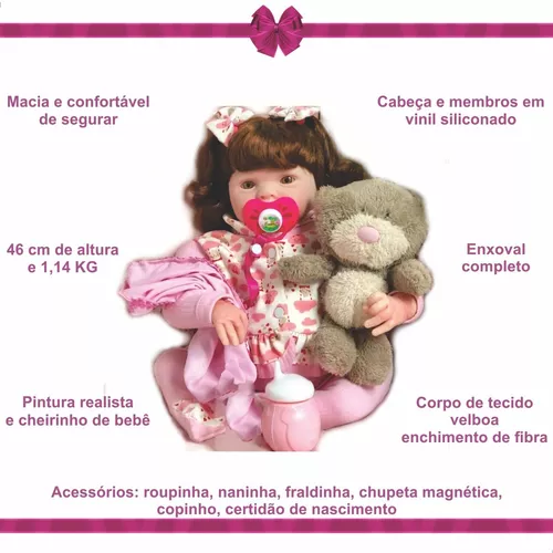 Boneca Bebê Reborn Eloise Coleção Doll Realist - Sid-nyl - Happily  Brinquedos