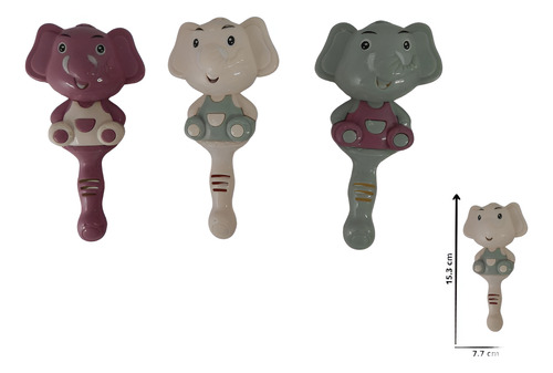 12 Sonajas Juguete Interactivo Para Bebe Elefante Matraca Varios