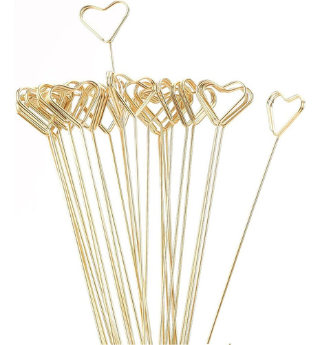 A 50 Tarjeteros Metálicos Con Forma De Corazón Y Flores