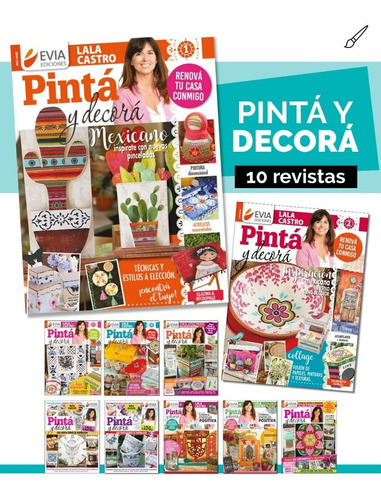 Promopack Pintá Y Decorá Por Lala Castro / 10 Revistas