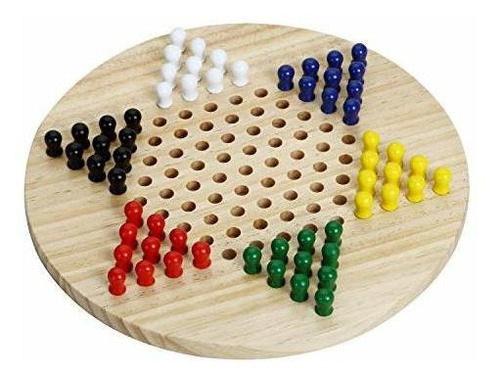 Juego De Mesa De Damas Chinas De Madera | Incluye 60 Clavija